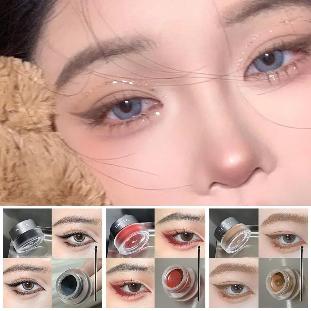 Eyeliner Gel Crema Con Pennello Impermeabile A Prova di Sudore Cosmetico Duraturo Trucco Bellezza Stampaggio Degli Occhi Trucco Un colpo Coreano D9W2