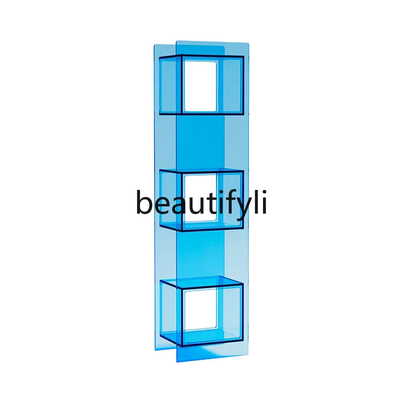 

Acrylic floor-to-wall bookshelf 0 corner storage display bookcase multi-layer shelf