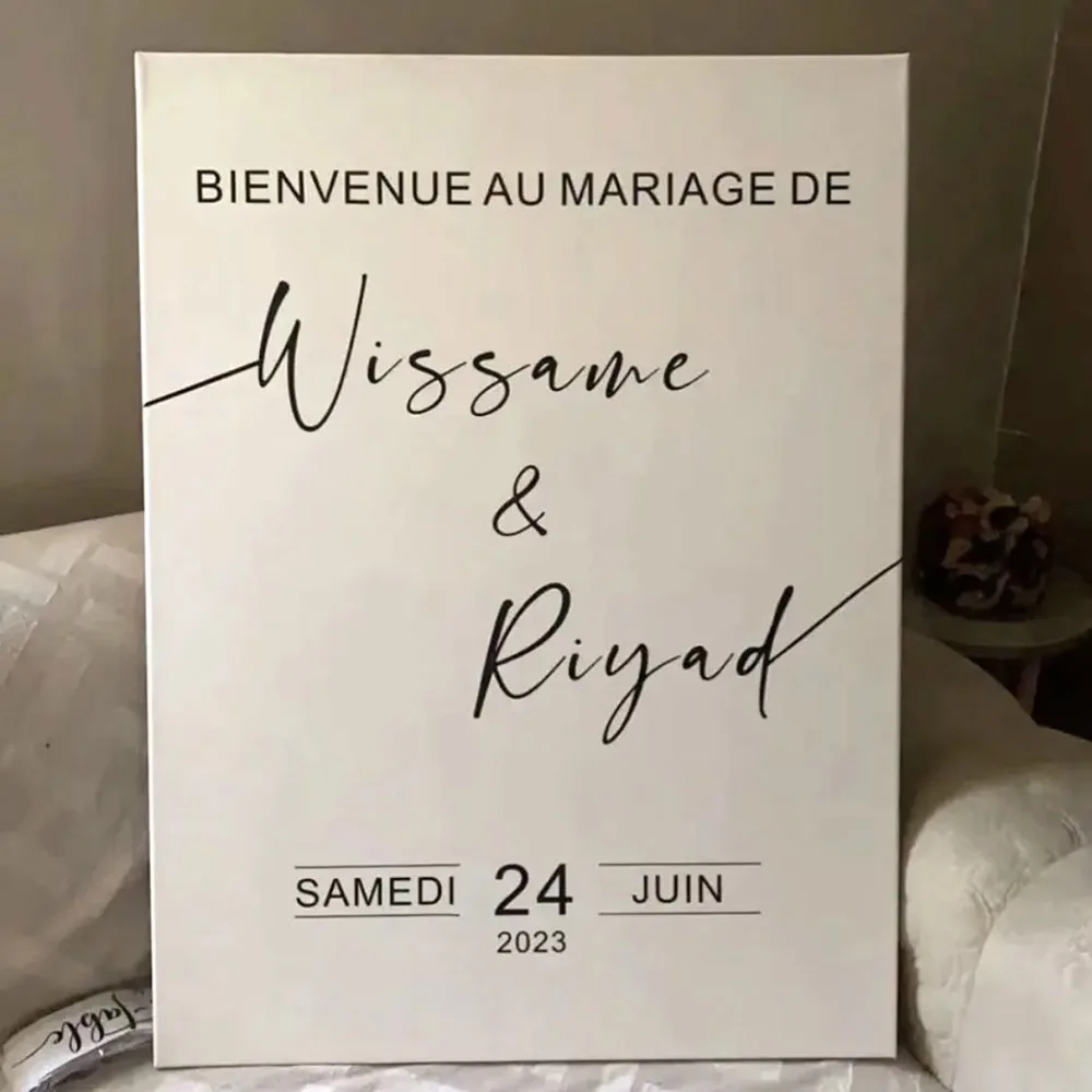 

Custom Mirror Board Wedding Decal Welcome Sign Wall Sticker Mariage Party Decor Custom Name and Date Vinyl Decal
