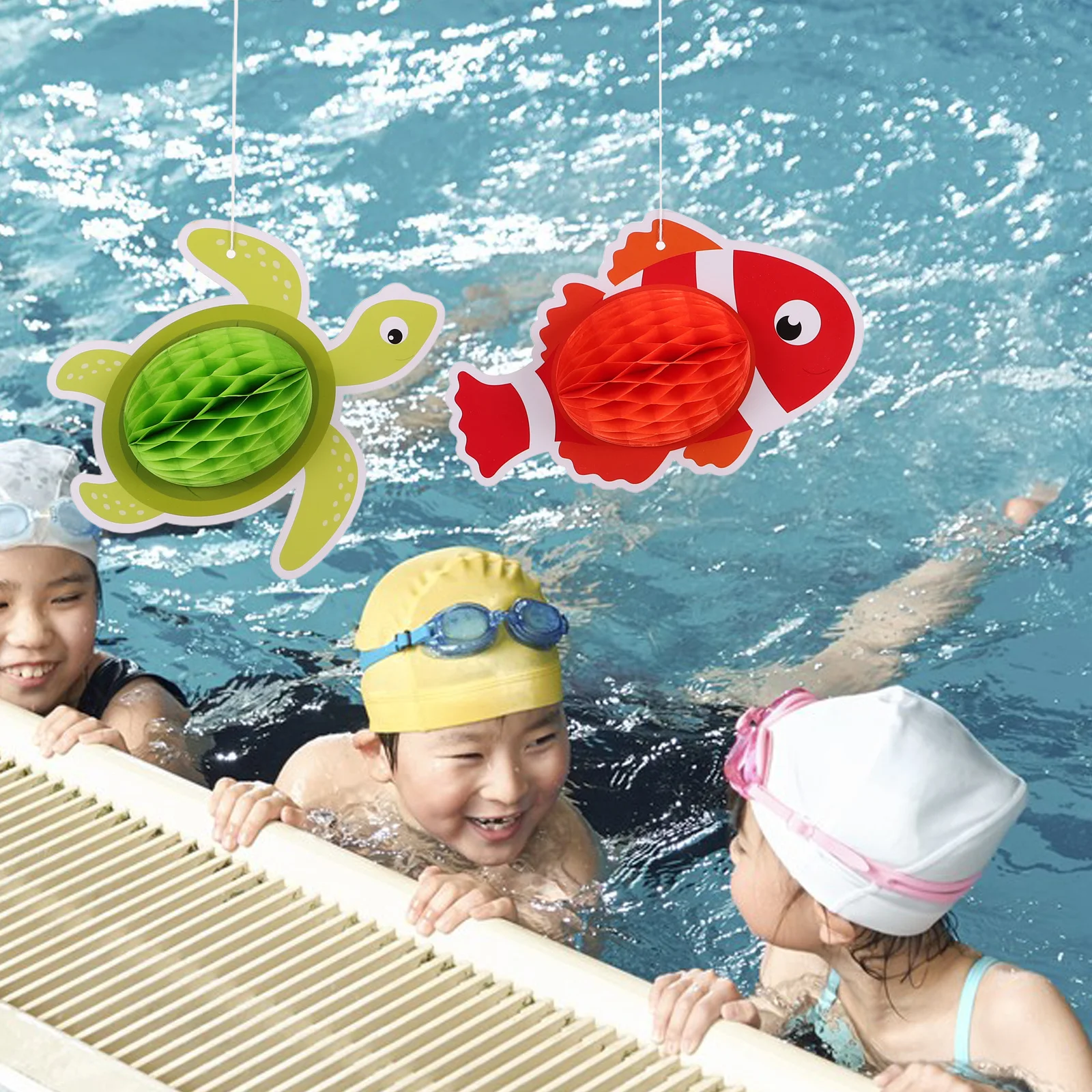 

11Pcs Under The Sea Party Decorations Ocean Animals Honeycomb Centerpieces for Summer Beach Pool Event Backdrop