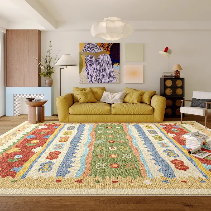 

Carpet for Living Room Creative Art Floral Print Large Area Bedroom Rug Fashion Light Luxury Home Decoration Coffee Table Mat 러그