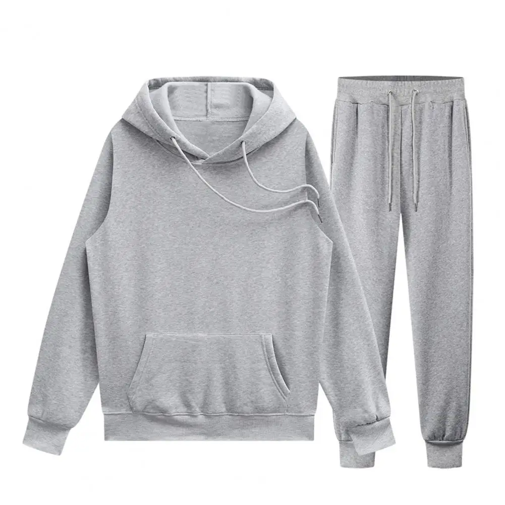 Hoodie Pants Set Couple Hoodie Pants Set Stylish Couple's Sport Outfit Hooded Sweatshirt Drawstring Long Sleeve Hoodie Pants Set