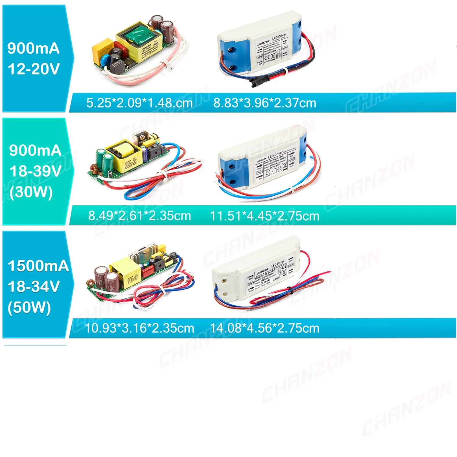 Constant Current Led Driver 6W 10W 20W 36W 50W 300Ma 600Ma 900Ma 1500Ma Power Supply Low Voltage Lighting Adapter