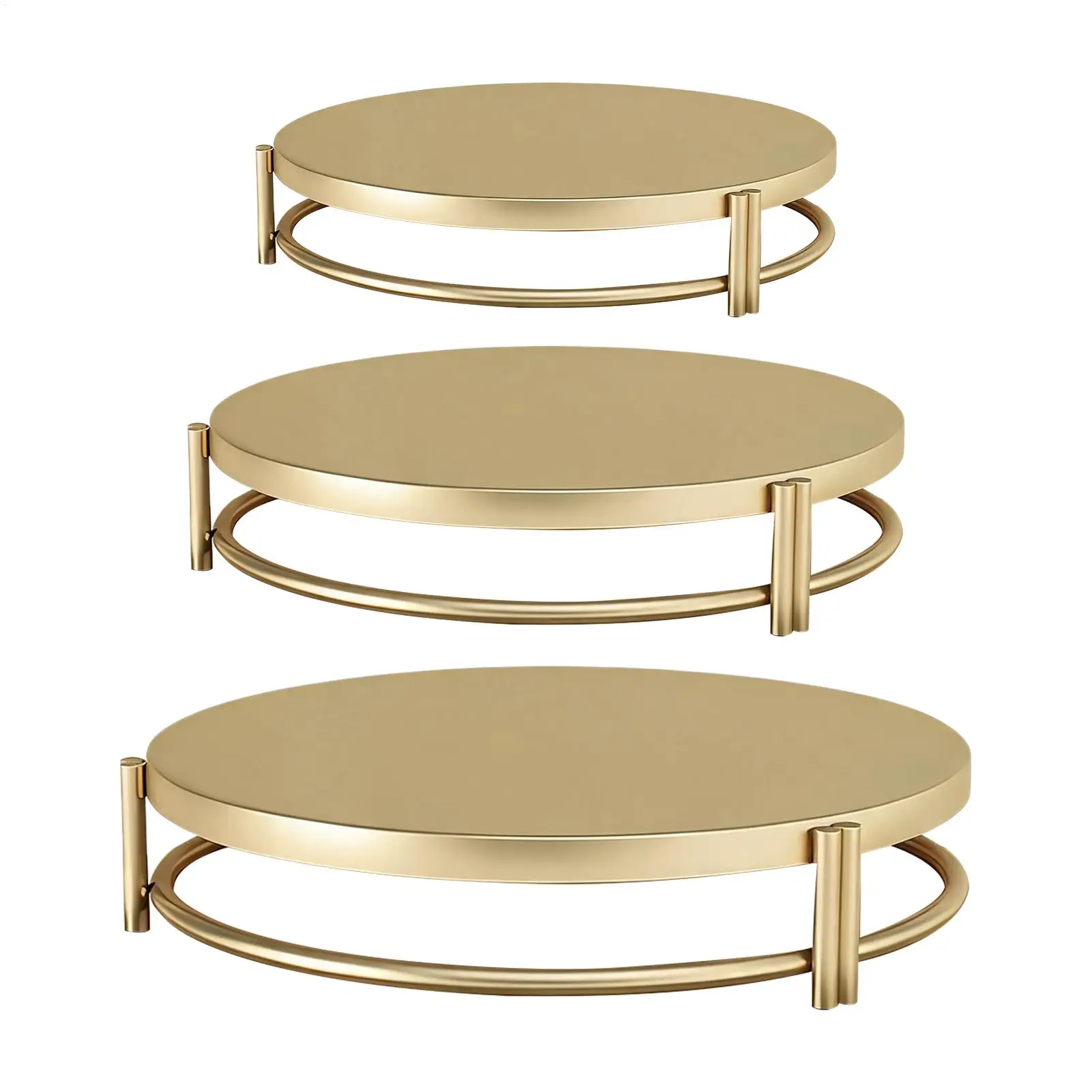 3 Tier Gold Cake Stand Stainless Steel Dessert Cupcake Display Tray Party Buffet Serving Platter Wedding Birthday Decoration
