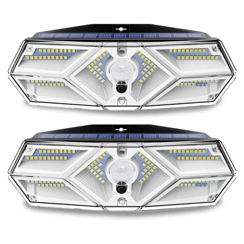 104LEDs Six-sided Sensor Wall Light Solar Lights Outdoor Motion Sensor IP65 Waterproof Super Bright Solar Wireless Wall Lamp