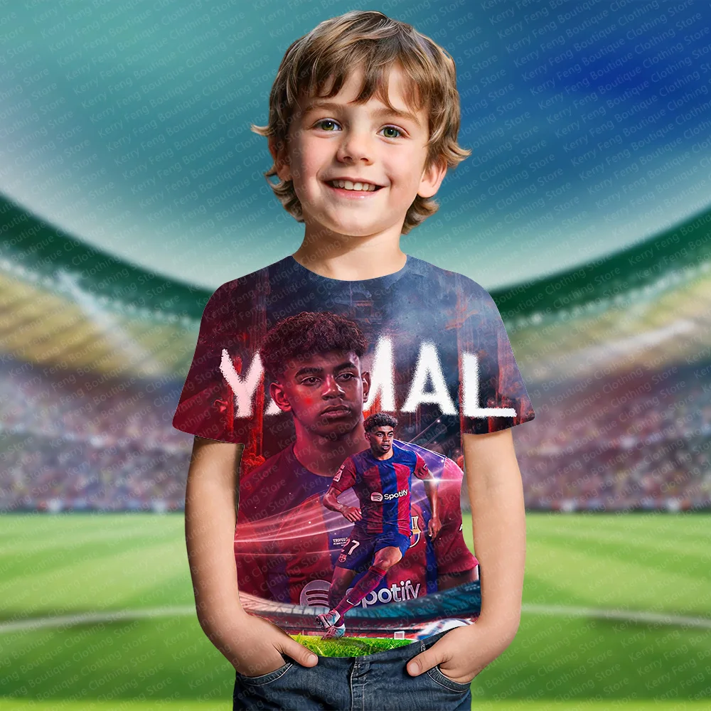 Summer Classic Yamal 3D Printed Kids Adult Sports T shirt Daily Fashion Personalized Fan Commemorative Short sleeved Top