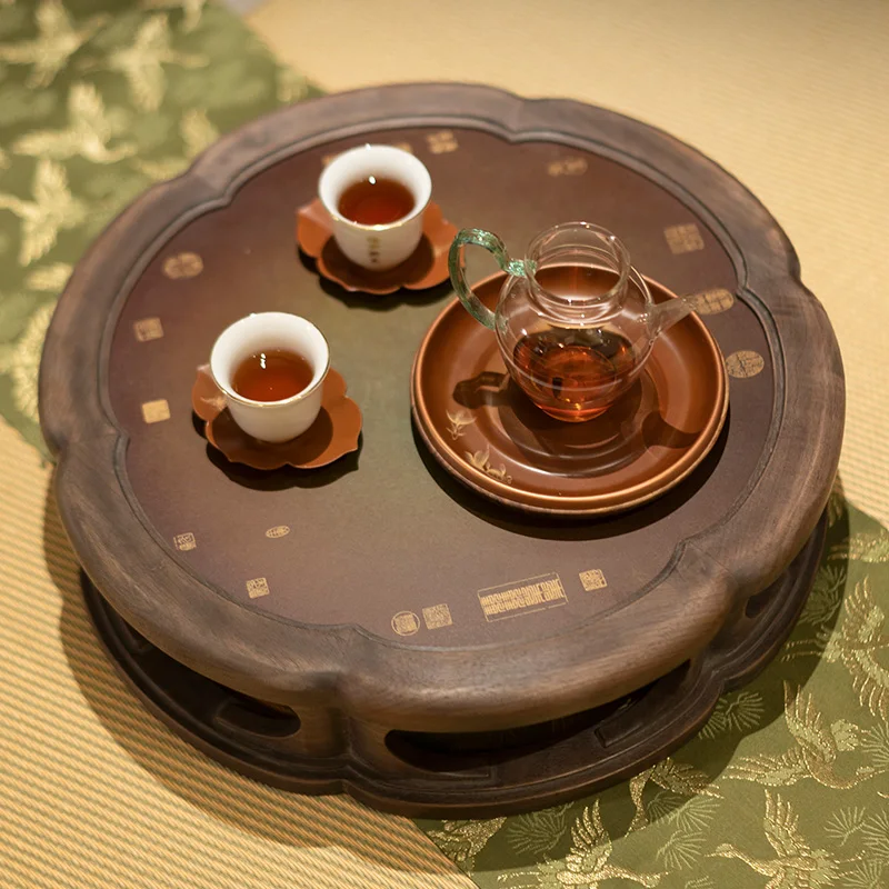 

Coffee table simple and creative small side table black walnut small kang bay window wooden tatami portable coffee