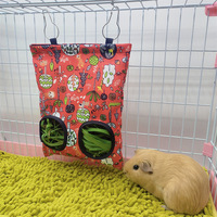 2holes Hay Feeder for Guinea Pigs Bunny Hay Feeding Bag Small Animal Feeder Rabbit Food Dispensers Bag Rack Cage Accessories