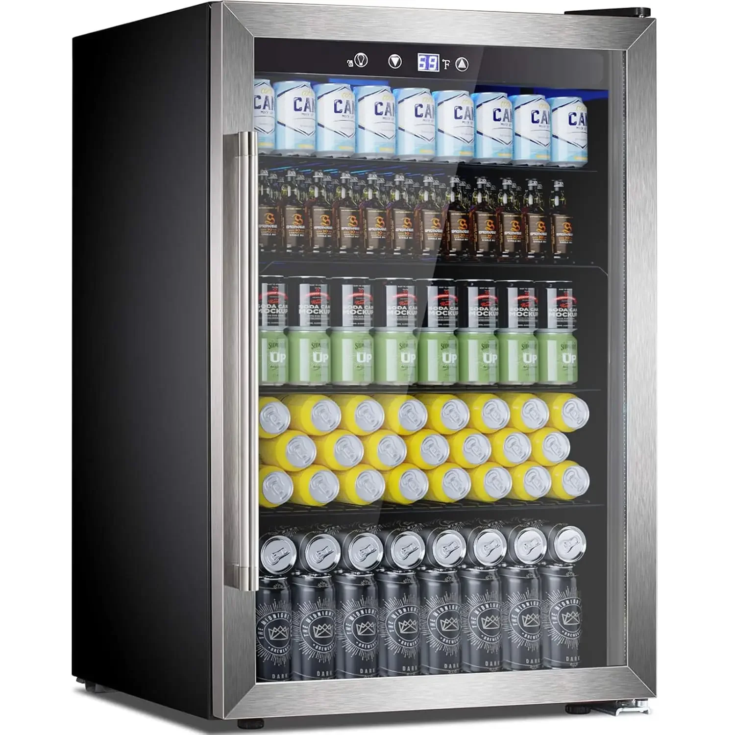 

Beverage Refrigerator and Cooler,145 Can Beverage Fridge with Adjustable Thermostat, Mini Fridge with Stainless, Customized