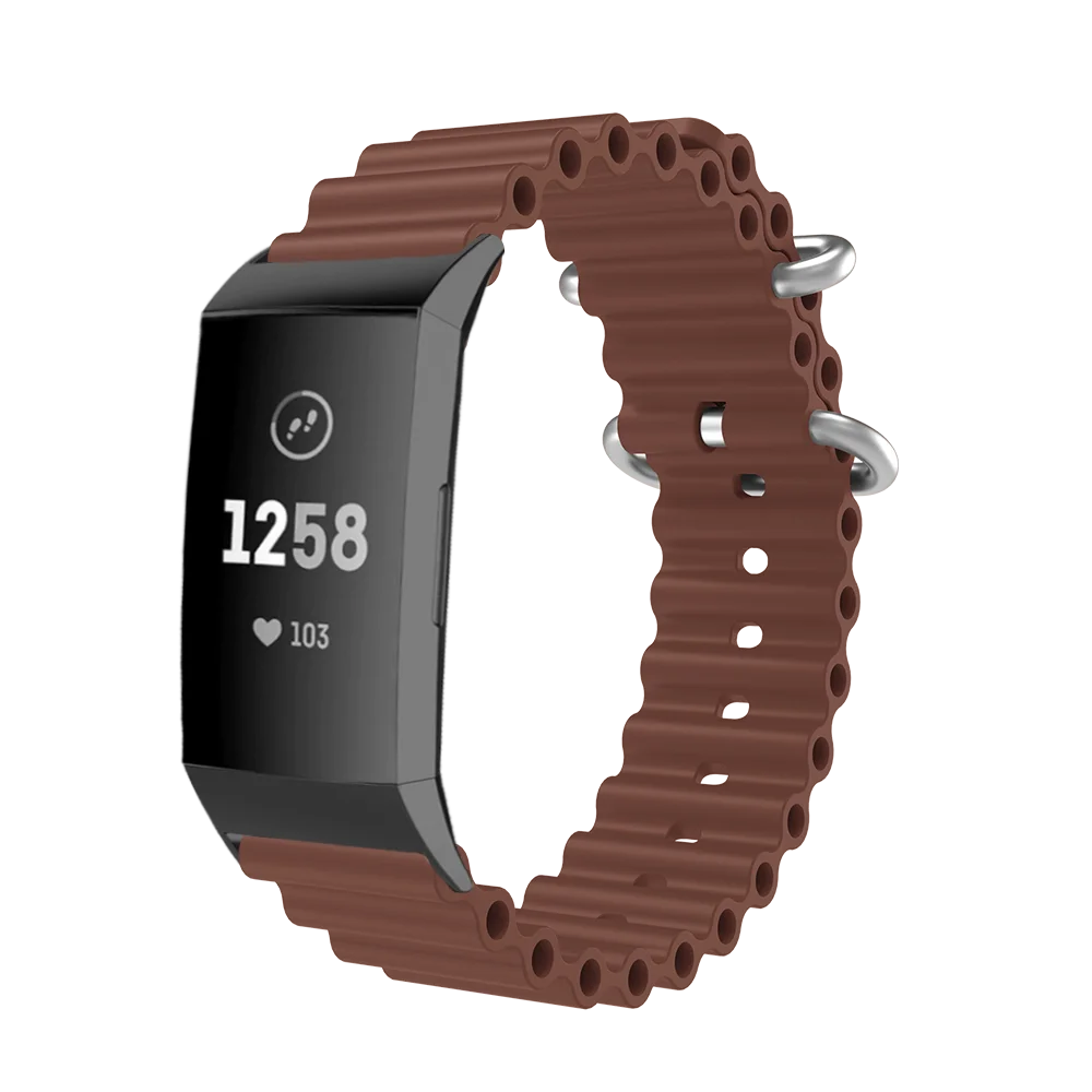 Для Fitbit Charge 3 4 5, силиконовый ремешок для часов Ocean Beach Style, быстросъемный дышащий водонепроницаемый регулируемый приятный для кожи ремешок