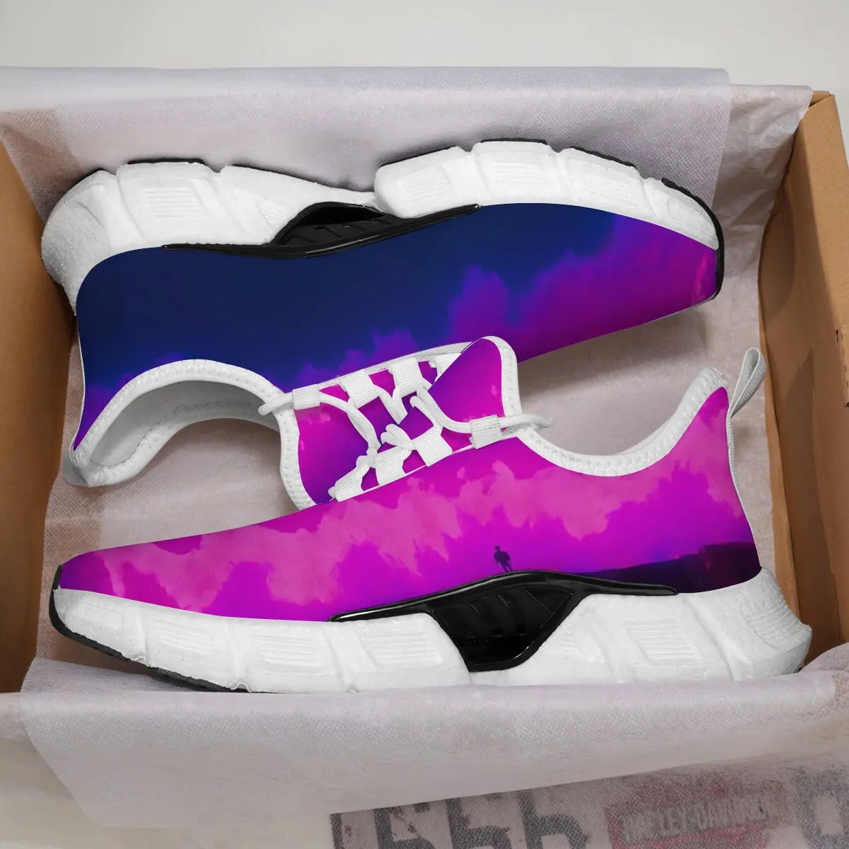 أحذية رجالية مخصصة للنساء باللون الوردي والأرجواني والألوان المائية صورة ظلية أحذية رياضية للرجال أحذية تنس Zapatos Altos Hombre