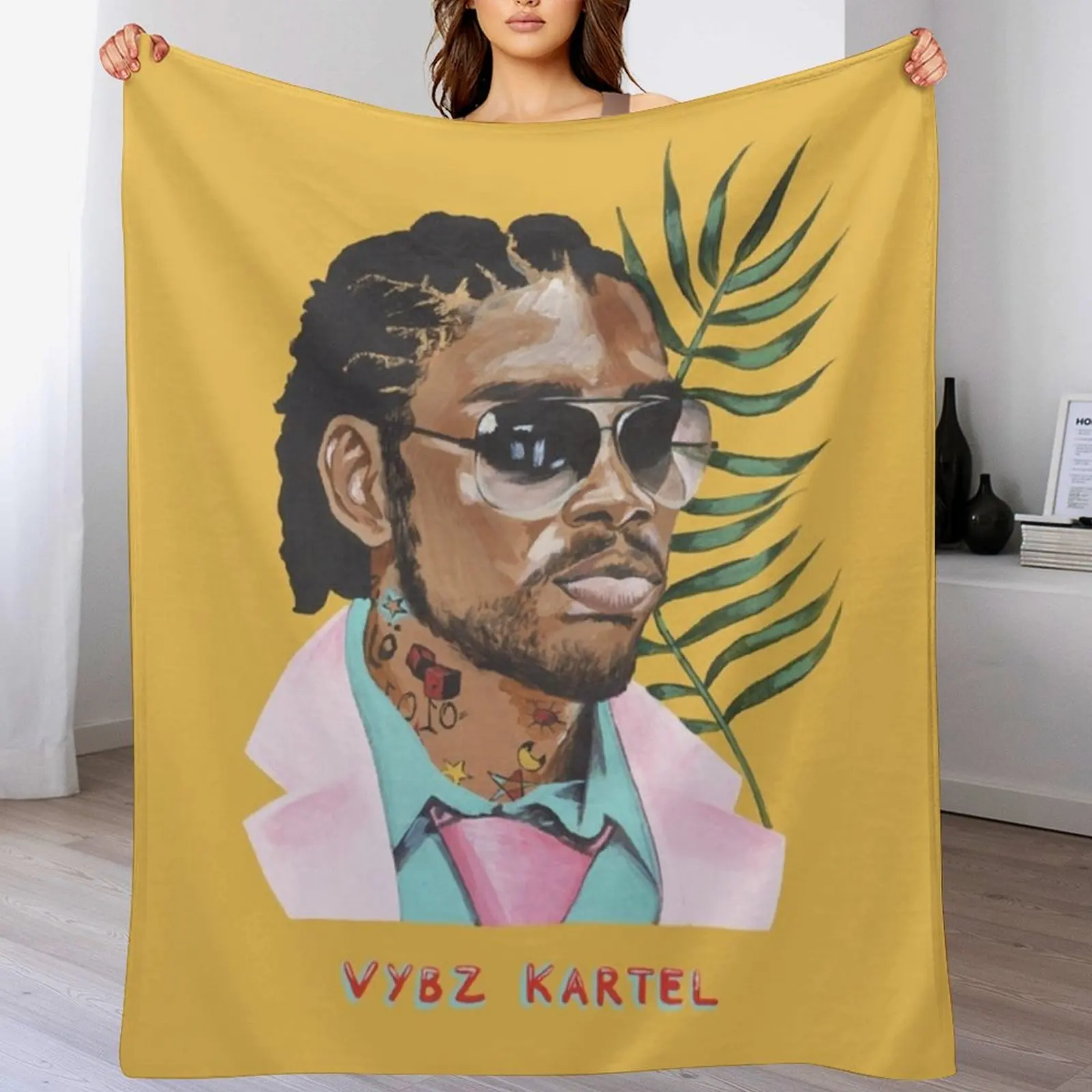 

Vybz Kartel. Jamaican Dancehall Hero Throw Blanket Flannel Fleece Soft Warm Throw Blanket