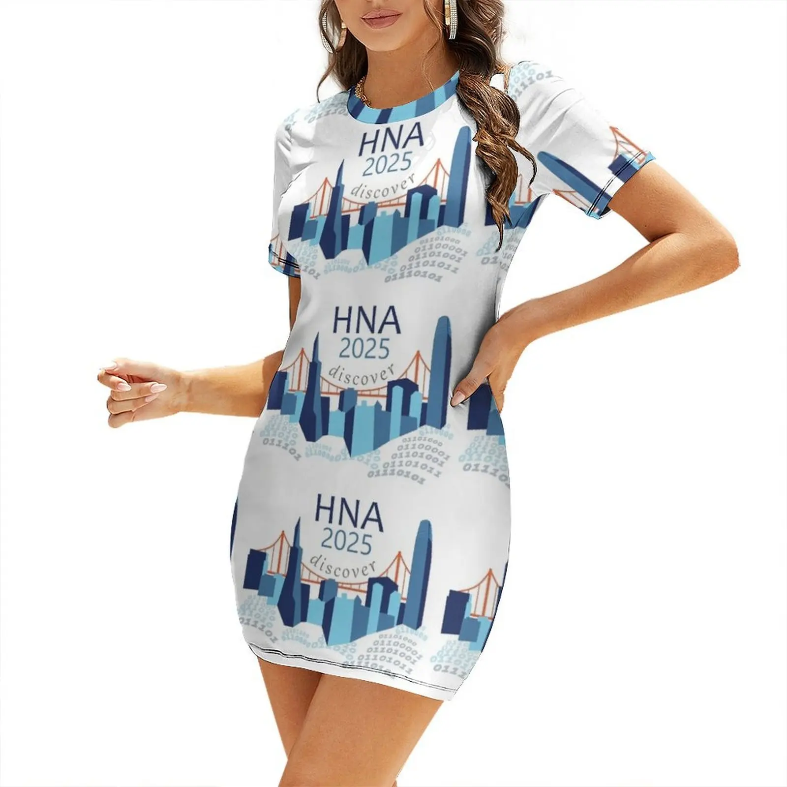 Haiku North America merchandise - main transparent logo selections Short-Sleeved Dress Woman's evening dress Dress