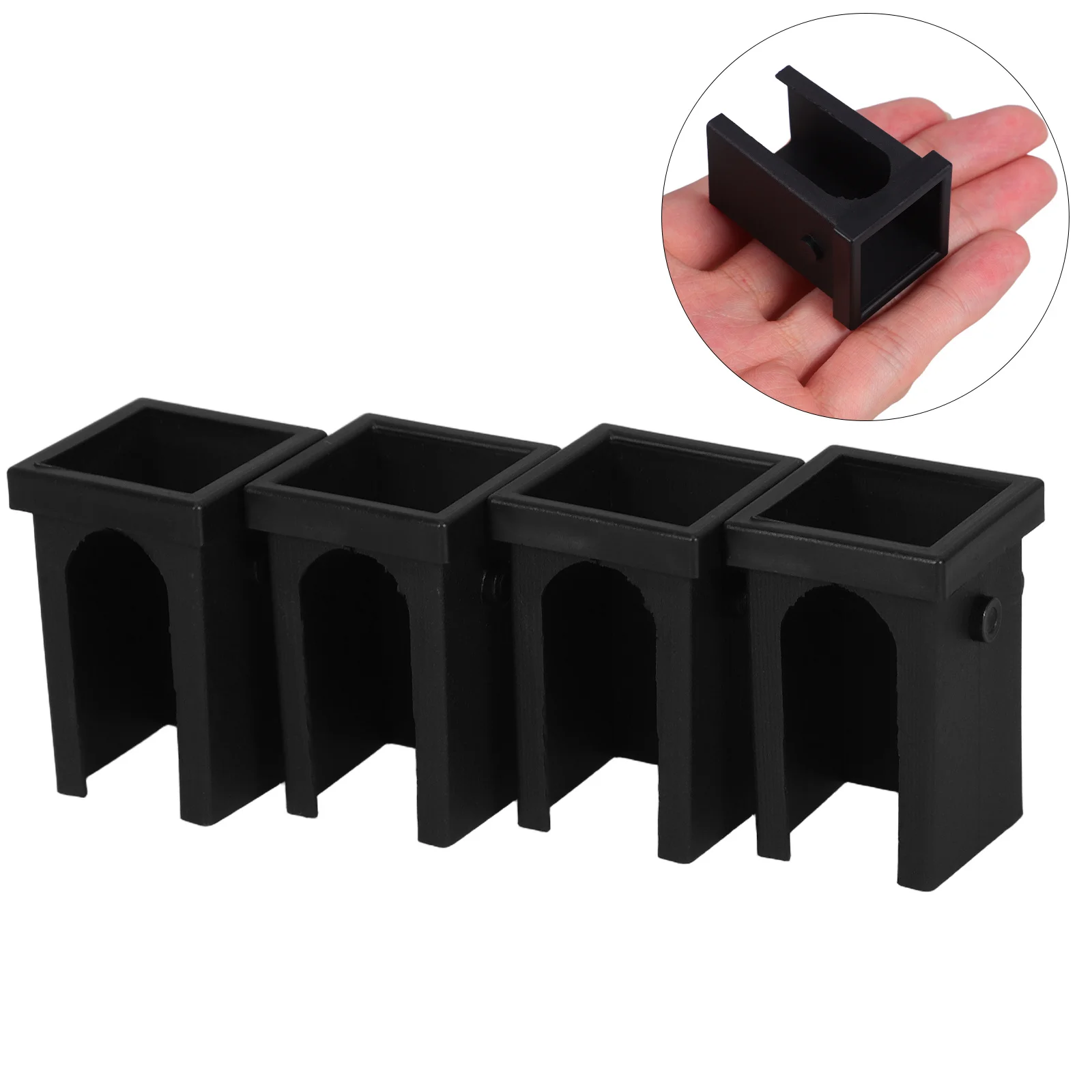 

4Pcs Square Tube Hollow Insert Adjustable Plastic End Equipment Fitness Gear Replacement Durable Noise Reducing Black
