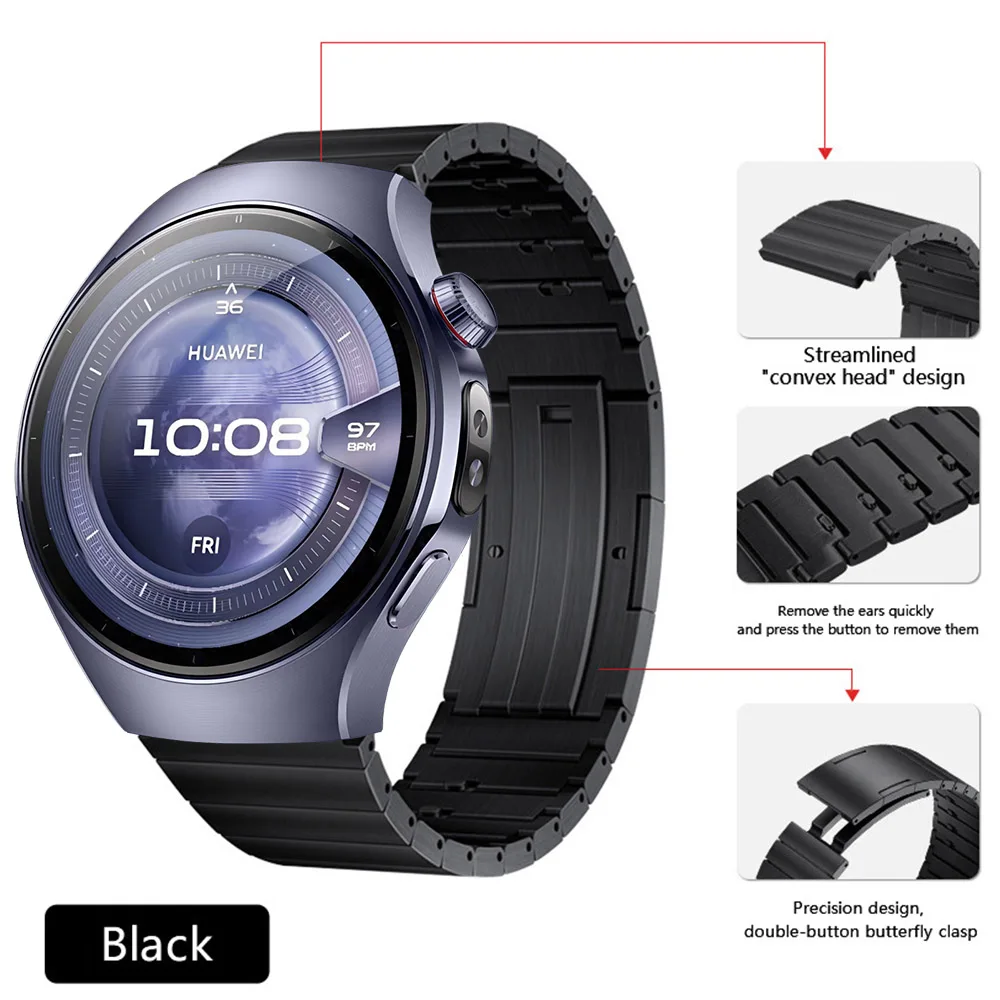 22mm Titanium Band for Huawei Watch 5 46mm Strap Smart Watch Quick-release Wristband for Huawei Watch GT5 Pro/4 Pro/GT5 4 3 Belt