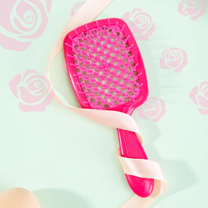 1 قطعة يأتي مع العطر واسعة الأسنان وسادة هوائية مشط تدليك الرطب الجاف مشط التصميم أمشاط جوفاء صالون DIY بها بنفسك أداة تصفيف الشعر المنزلية #5