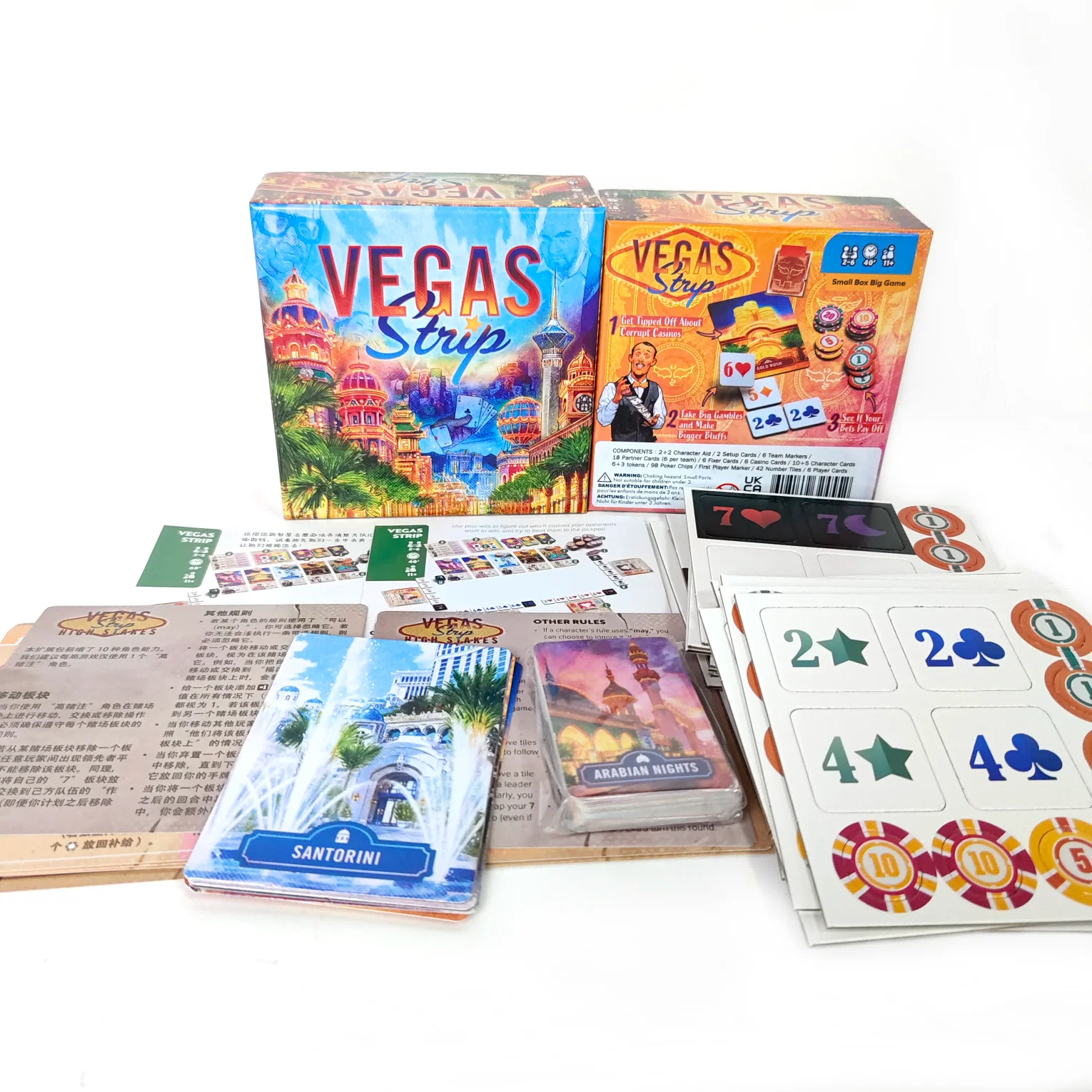 Board Game VEGAS STRIP – Traditional Tactical Card Game for Family Gatherings & Game Night Events