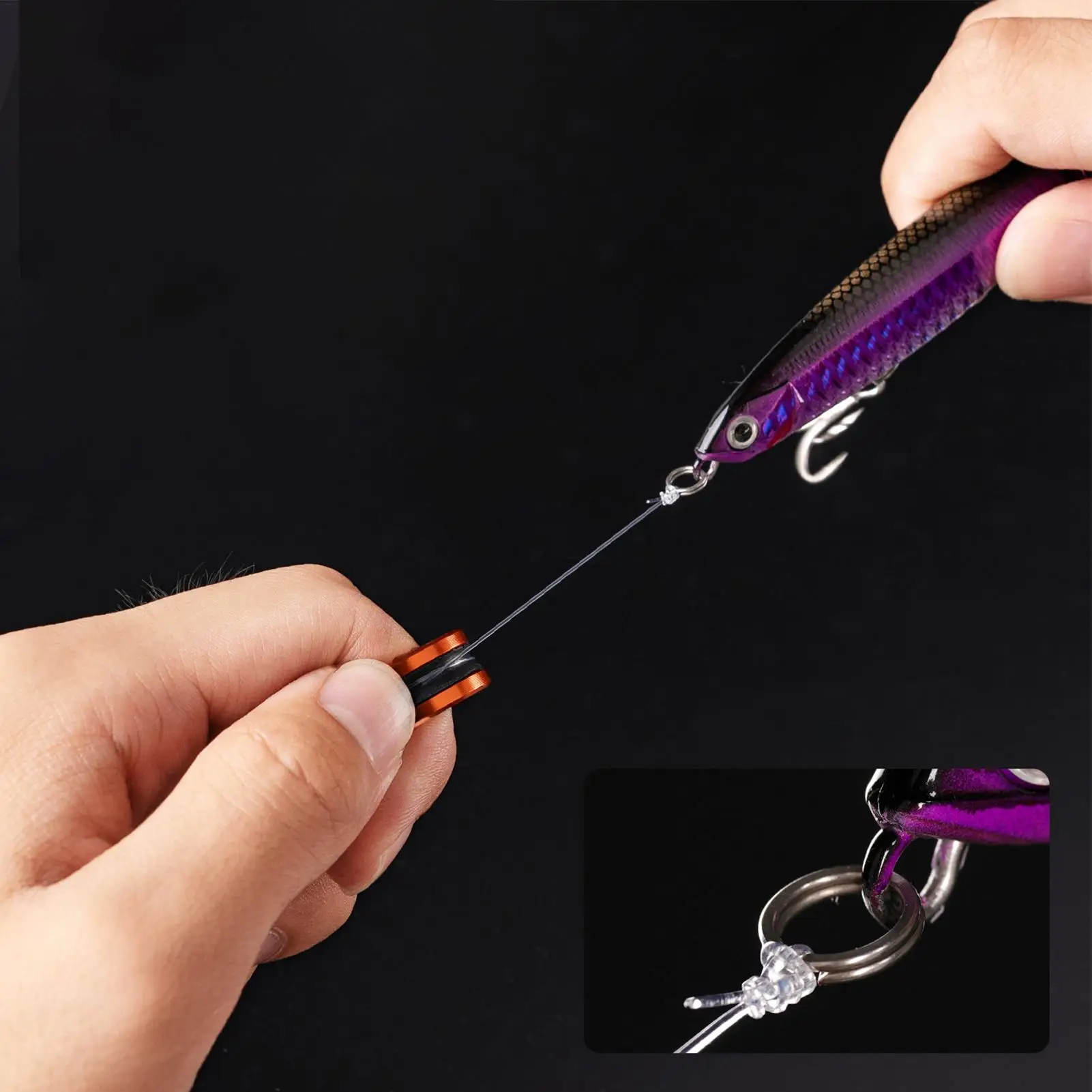 خطوط الصيد مجتذب حلقة سلك مجتذب المضادة للانزلاق سبيكة الصيد خط سفلي مجتذب المحمولة صيد السمك عقدة تشديد الزعيم #4