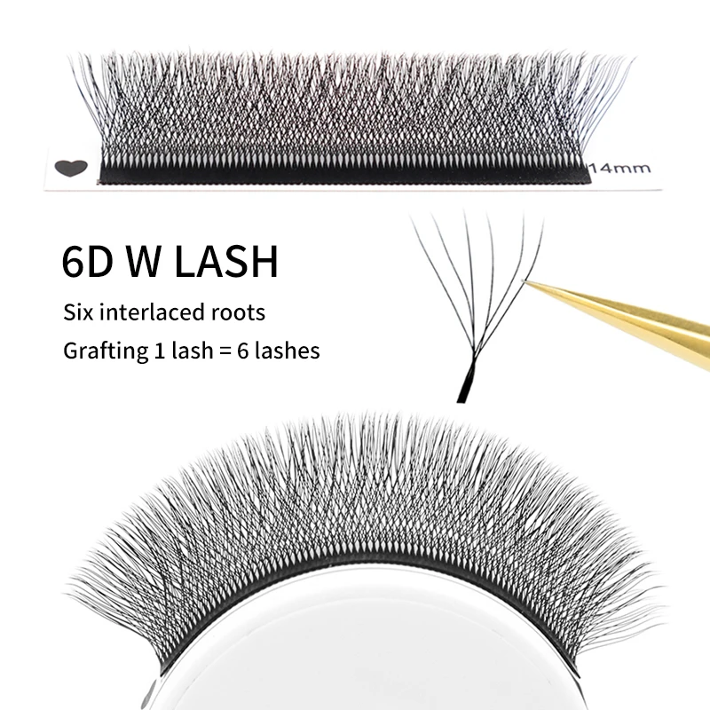 Inventory Clearance 6D/7D/8D Natural Professional Lashes Automatic Flowering W Shape Bloom Premade Fans Eyelash Extensions