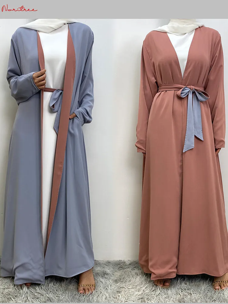 

Модная двухсторонняя одежда Abayas Djellaba мусульманское платье Дубай полная длина шелковая абайя оверсайз мусульманский халат WY1833