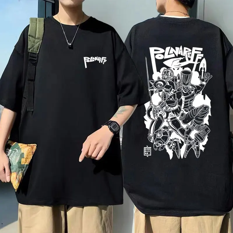 

Anime JoJo's Bizarre Adventure Polnareff Graphic T-shirt Men Women Manga Casual Oversized Streetwear Unsiex Soft Cotton T Shirts