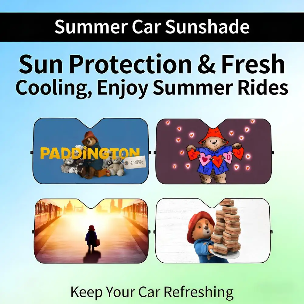 

PPaddington BBear Sun Visor Retractable Car Windshield Sun Shade UV