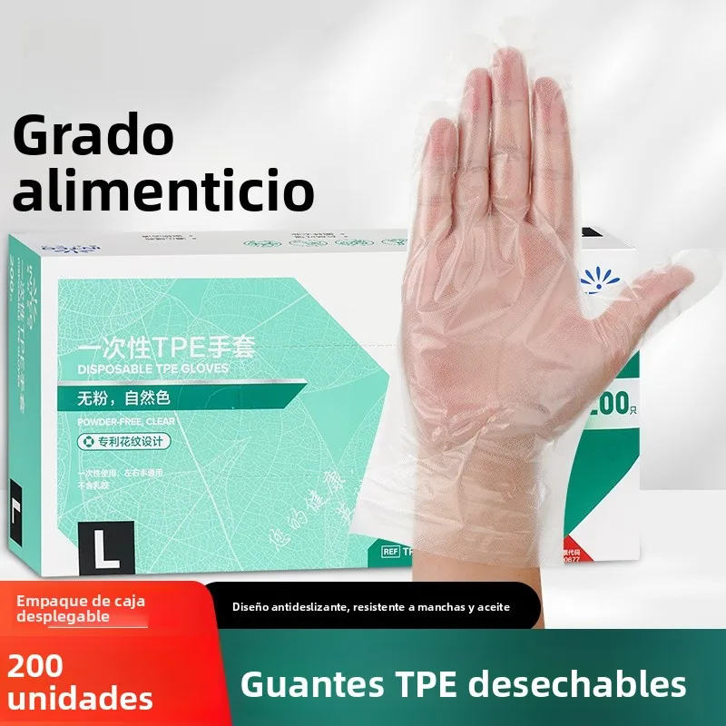 Guantes Desechables de TPE Inco, Gruesos y Duraderos, Certificados para Uso Alimentario en Cocina, Transparentes y Protectore...