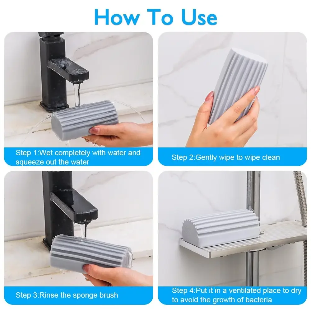 3 قطعة منفضة لتنظيف الستائر الزجاجية السحرية تنظيف الغبار الإسفنج المنزلية الإسفنج تنظيف فرشاة الرطبة نظيفة منفضة الإسفنج #6