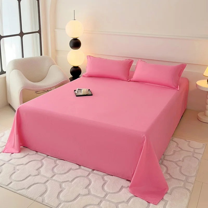 10 Colors Flat Sheets Solid Color Top Sheet Comfortable Durable Bedding Flat Sheets for Bedroom Hotel Luxury Flat Bed Sheets