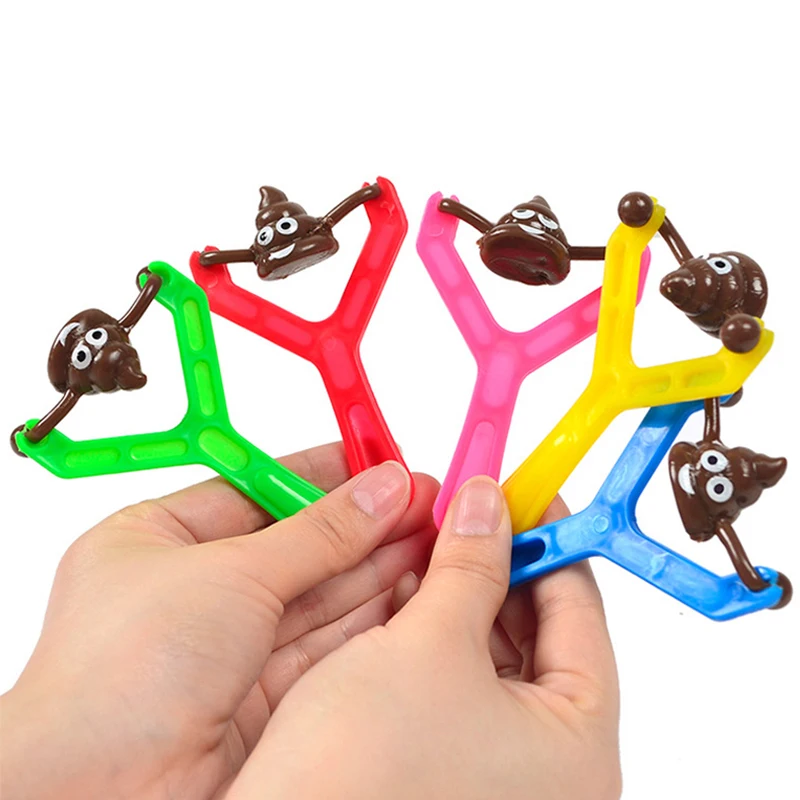 5pcs/set Funny Poop Slingshot Prank Fake Poop Toys Boy Girl Birthday Party Favor Adult Kids Games Gifts Goodie Bag Fillers