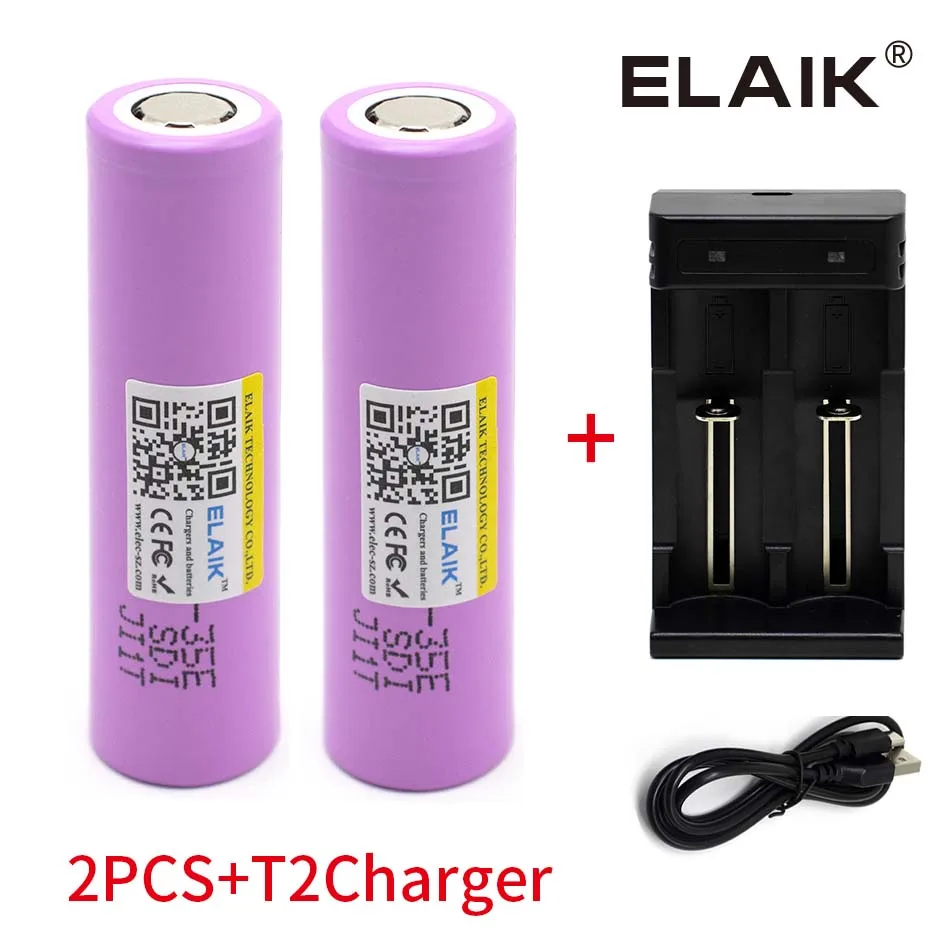 18650 Battery 35E Li-ion 3.7V 3500MAH RechargeableBattery Suitable Screwdriver Battery,with Charger