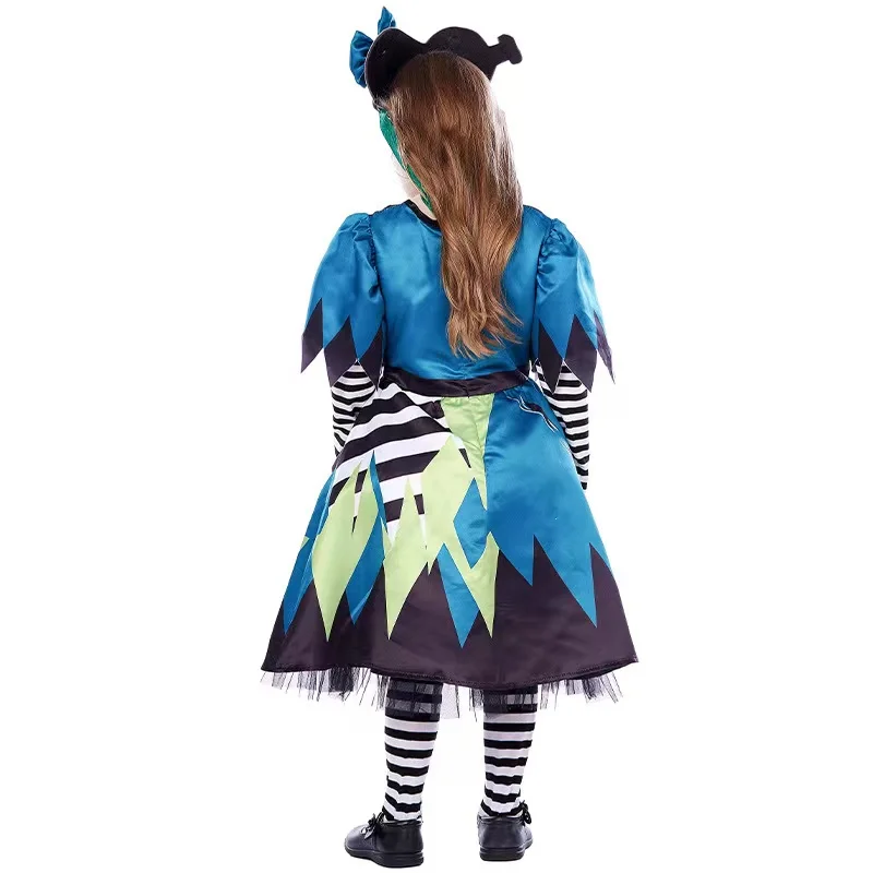 أزياء الفتيات للهالوين المهرج Droll للأطفال الأطفال فرانكنشتاين المشي الميت تأثيري كرنفال بوريم موكب لعب الأدوار فستان الحفلات #6