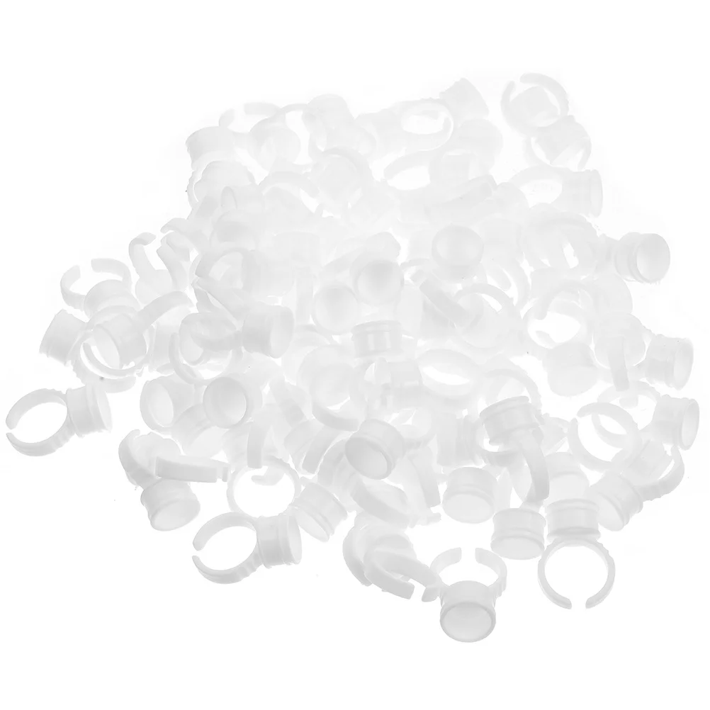 200 szt. Plastikowych pierścieni do rzęs, małe pojemniki na klej do efektywnego procesu przedłużania rzęs, wygodne dopasowanie na wszystkie palce.
