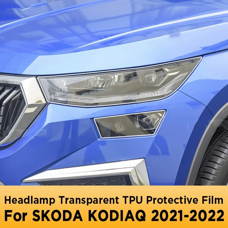 

For SKODA KODIAQ 2021 2022 Car Exterior Headlight Anti-scratch Front Lamp Transparent TPU Protective Film Accessories