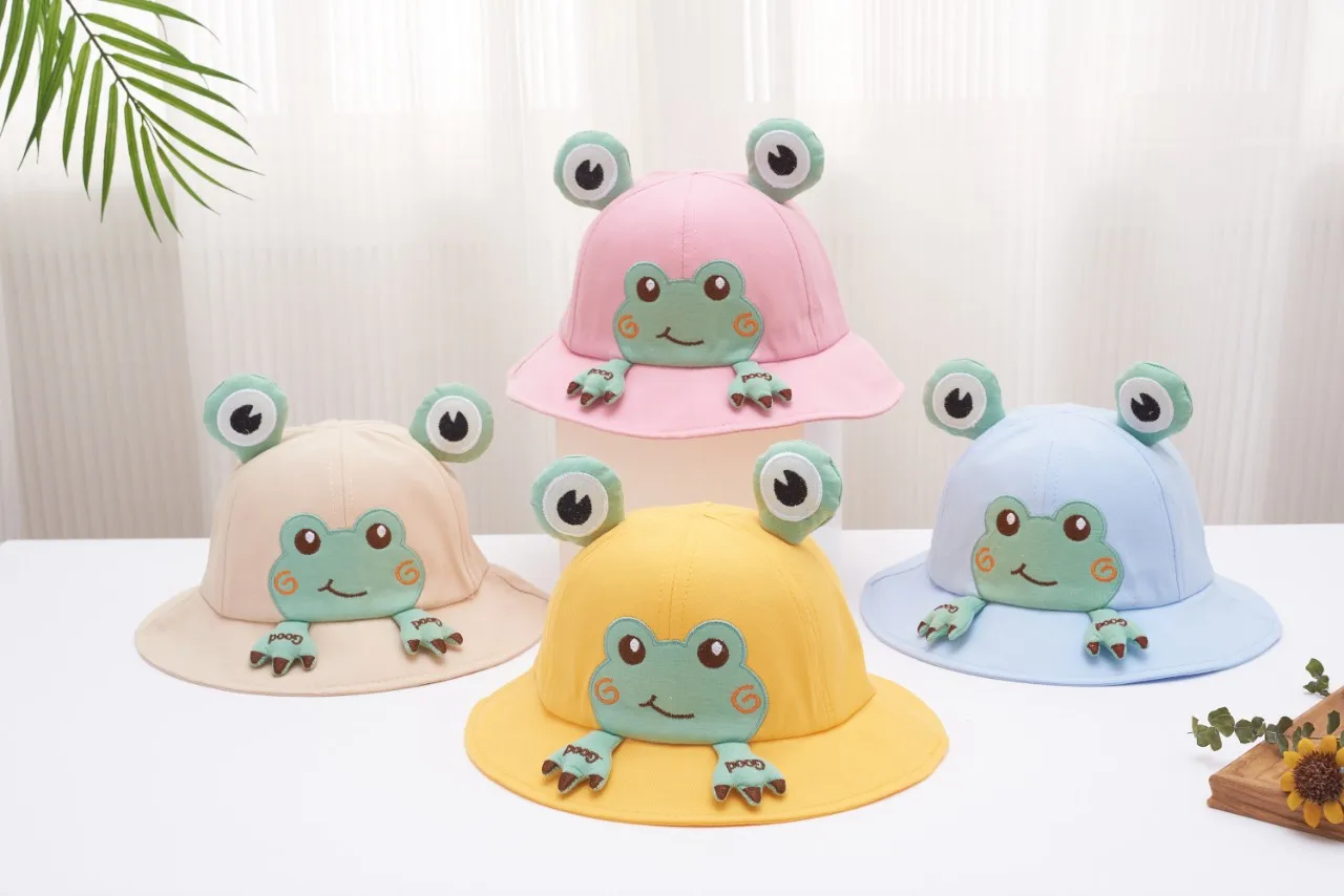 Cute Little Frog Baby Hat for Sun Protection, Fisherman Hat for Children Traveling, Sun Protection Hats for Boys and Girls image 6