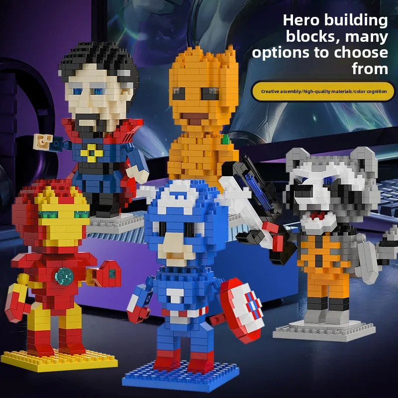 Juguete de bloques de construcción para niños más vendido popular: múltiples modelos de héroes, partículas pequeñas, decoración educativa
