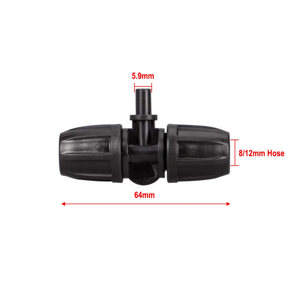 Konektor selang taman irigasi 8/11 4/7mm selang peredam sambungan Tee ujung siku steker sistem irigasi tetes pas