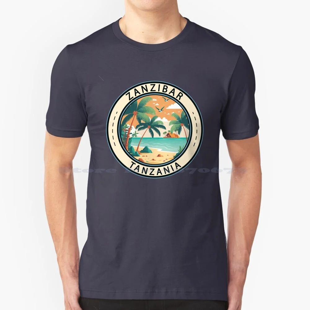 Zanzibar Tanzania Hut Badge T Shirt 100% Cotton Tee Zanzibar Beach Tanzania Tanzania Souvenir Tanzania Beach Zanzibar Beach