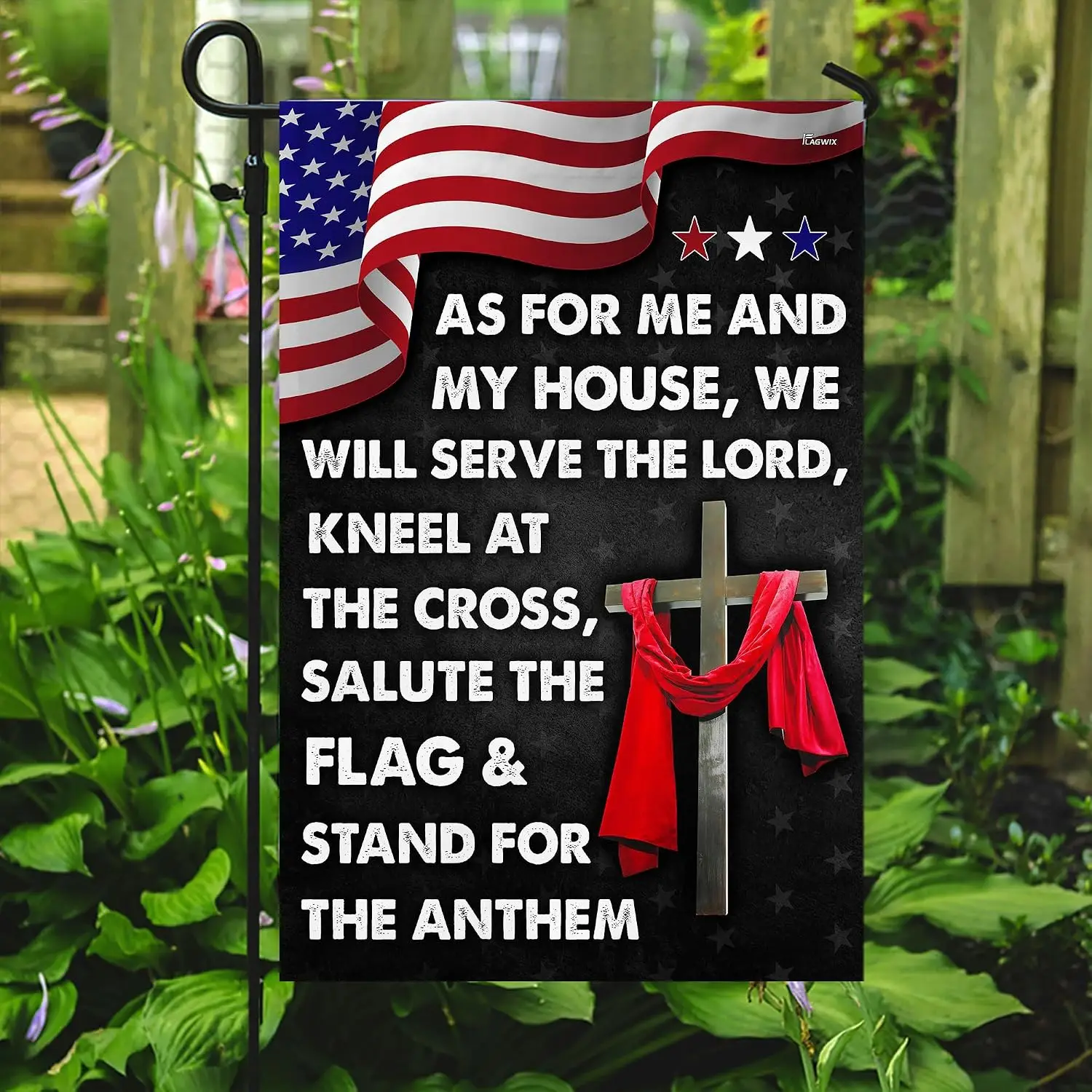 FLAGWIX As for Me and My House Christian Flag, 11.5 x 17.5 in Garden Flag | Fall Christmas Decorations for Home, Indoor Outd uui