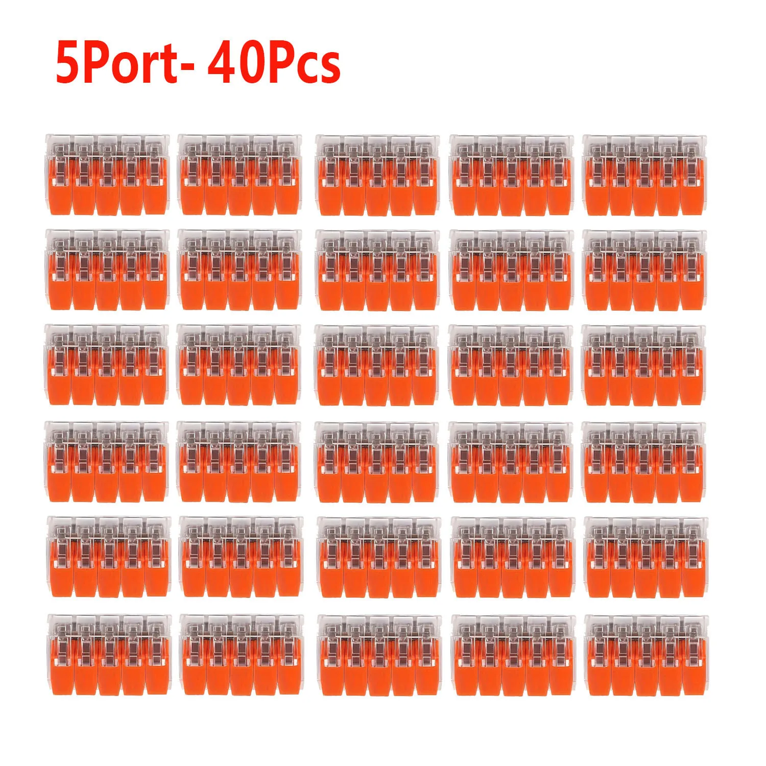 30/40 Stück orangefarbene Kombinations-Kabelverbinder mit 2/3/4/5 Anschlüssen, Schnellkabel-Verbindungsanschlüsse mit elektrischer Ummantelung