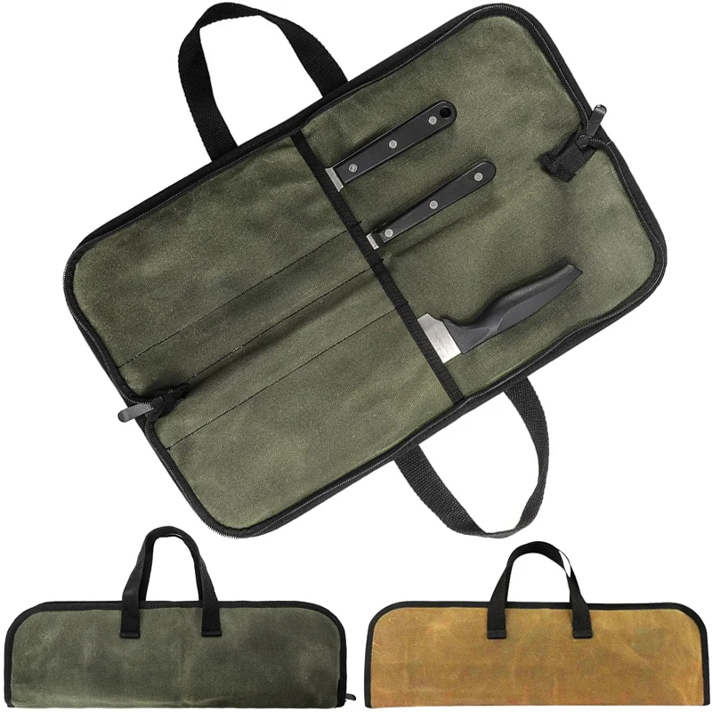 

Professional Handbag Kitchen Chef Knife Bag Canvas Party Camping Picnic Japanese Santoku Cleaver Slicing Carry Case Accessories