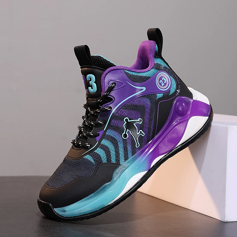 

2026 Basketball Shoes for Kids Sneakers New Boys Brand Thick Sole Non-slip Children Sports Shoes Child Boy Basket Trainer Shoes