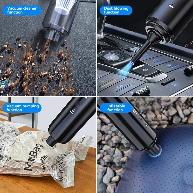 Coletor de pó portátil aspirador pó poderosa sucção elétrica sem fio casa inteligente limpeza carro aspirador 2025 novo