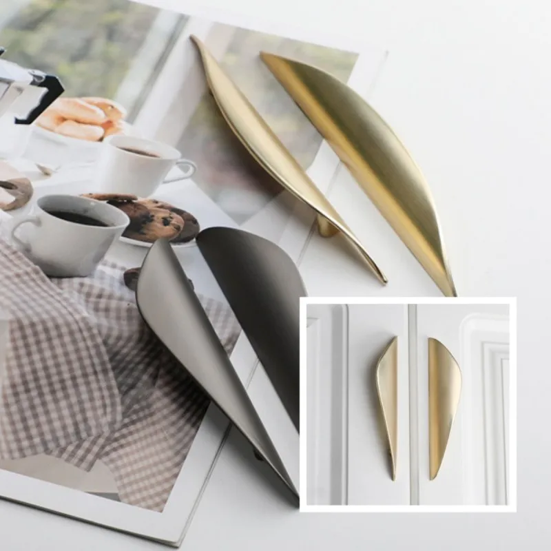 

Modern Creativity Arcuate Pulls Cabinet Drawer Spatial Aesthetic Shaped Solid Zinc Alloy Drawer Pull wardrobe Furniture handles