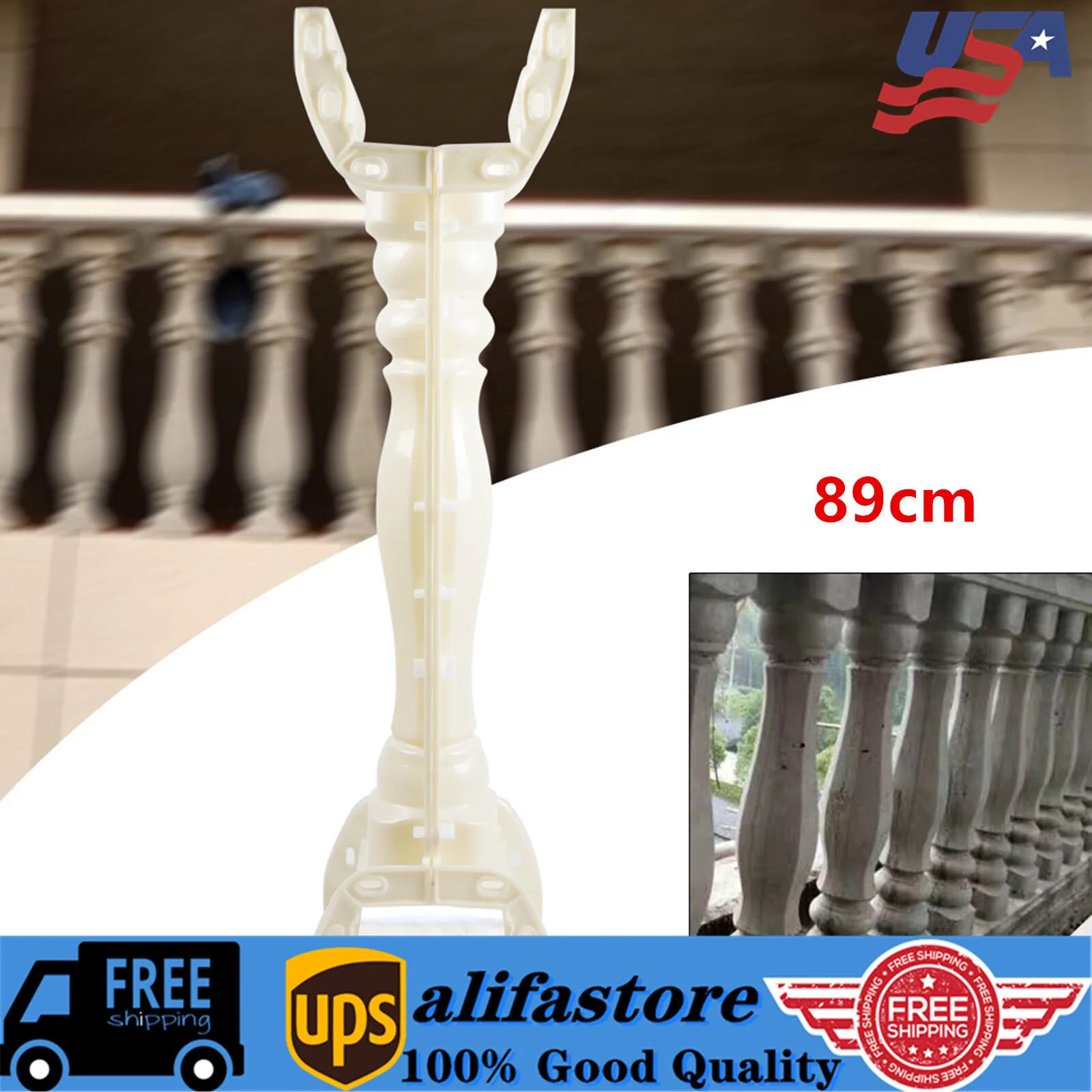 

35''-H Roman Concrete Plaster Cement Column Moulds Balustrade Molds Fence Pillar