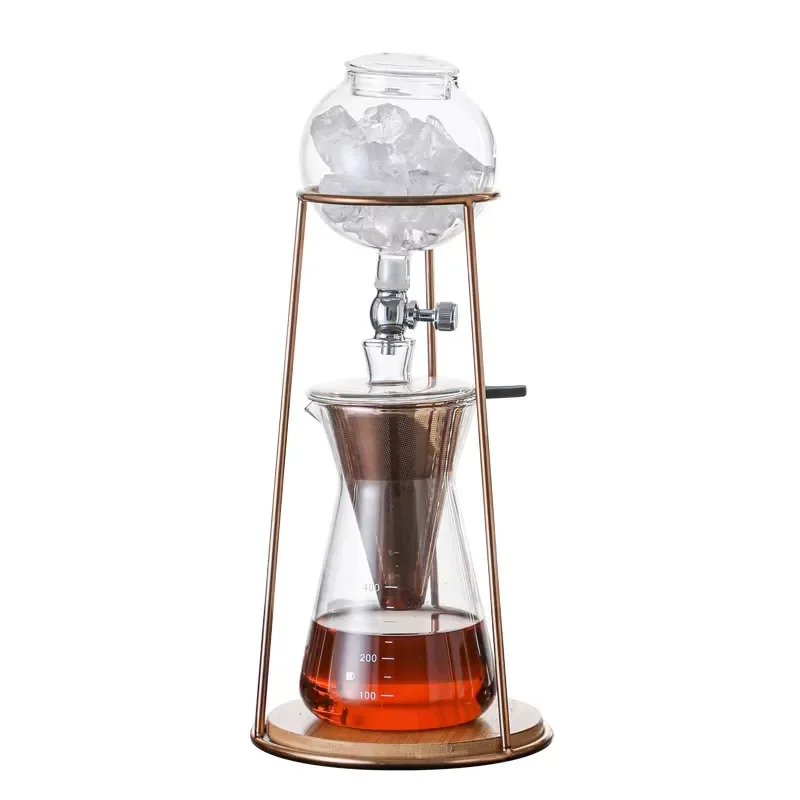 Stainless Steel and Borosilicate Glass Cold Brew Coffee Maker Set with Cold Dripper for Perfect Coffee Brewing