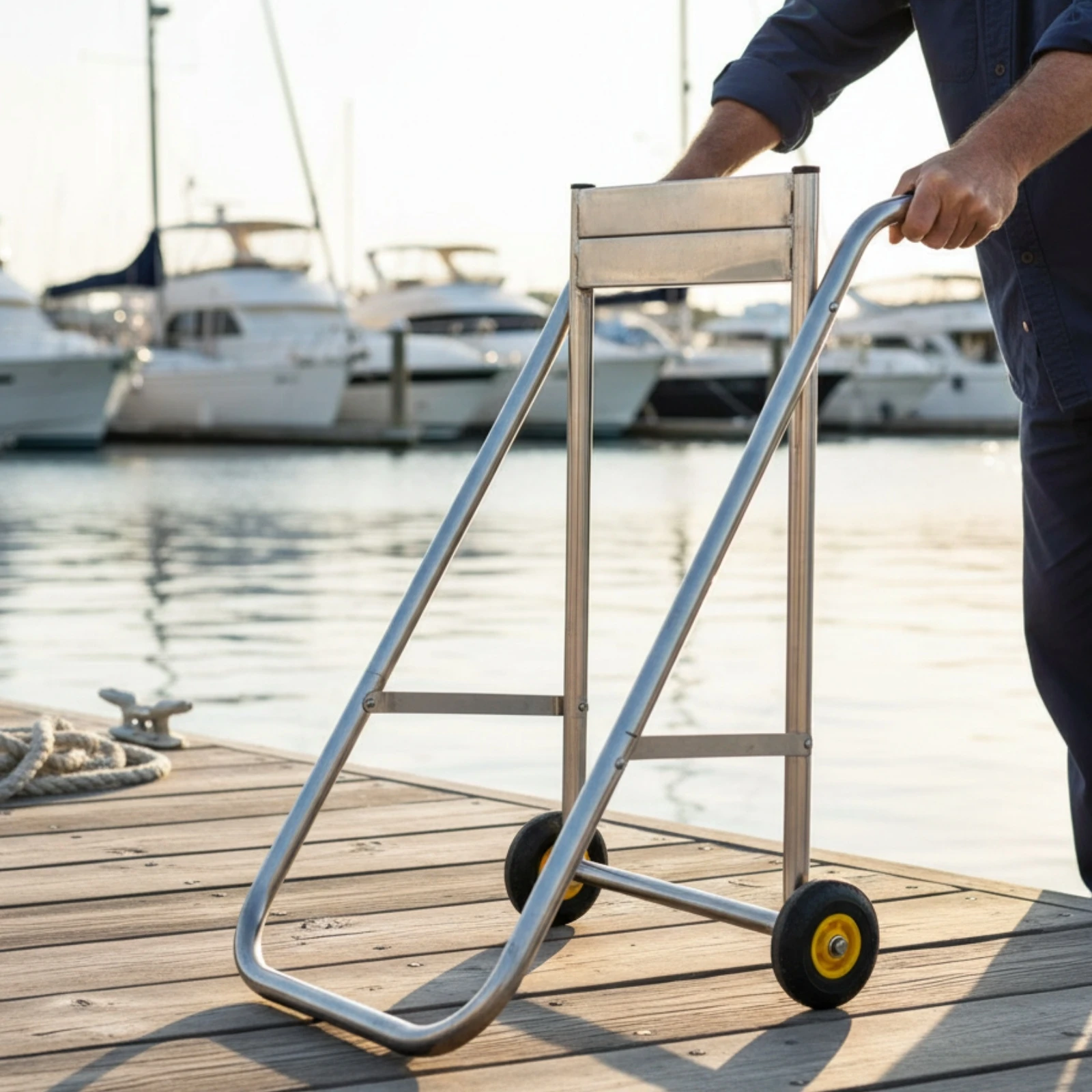 Outboard Engine Trolley Stand Cylindrical Frame Folding Outboard Engine Stand Transport Equipment 30 Hp Portable