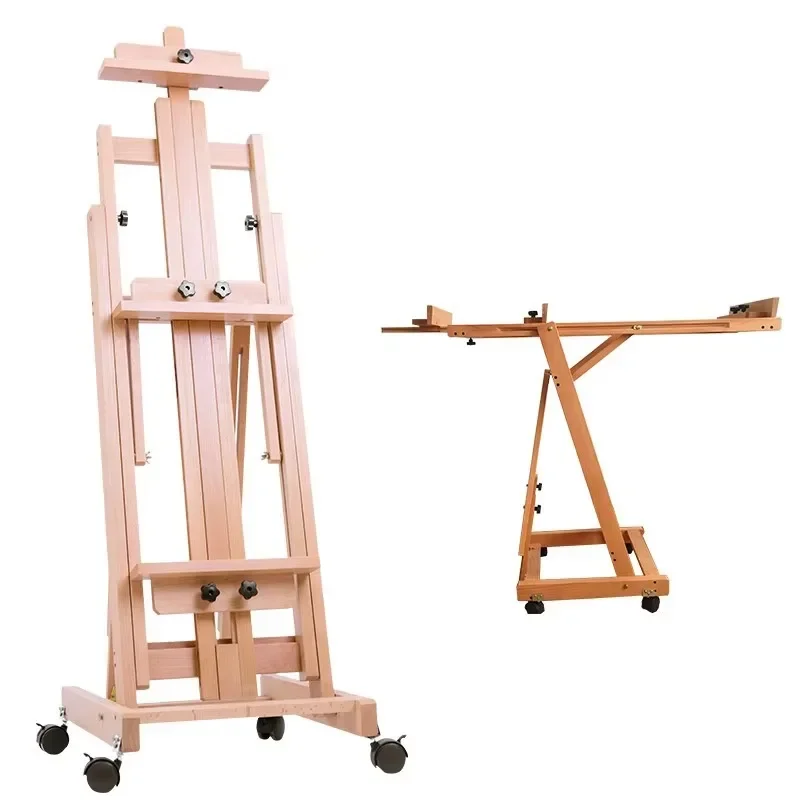 Professional Large Versatile Studio H-frame Easel Beech Wood Painting Floor Easel Stand For Artist