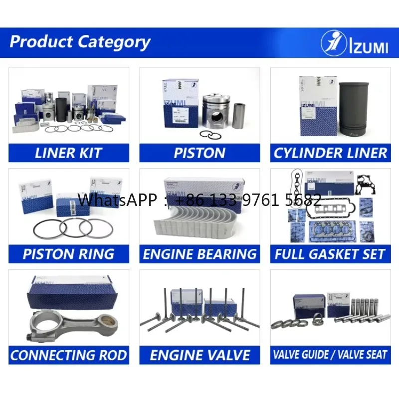 4HF1 เครื่องยนต์ลูกสูบ 8-97095-585-1 Liner 8-97144-174-0B แหวนลูกสูบ 8-97028-691-0 Liner Kit 5-87813-332-0 5-87813-333-0