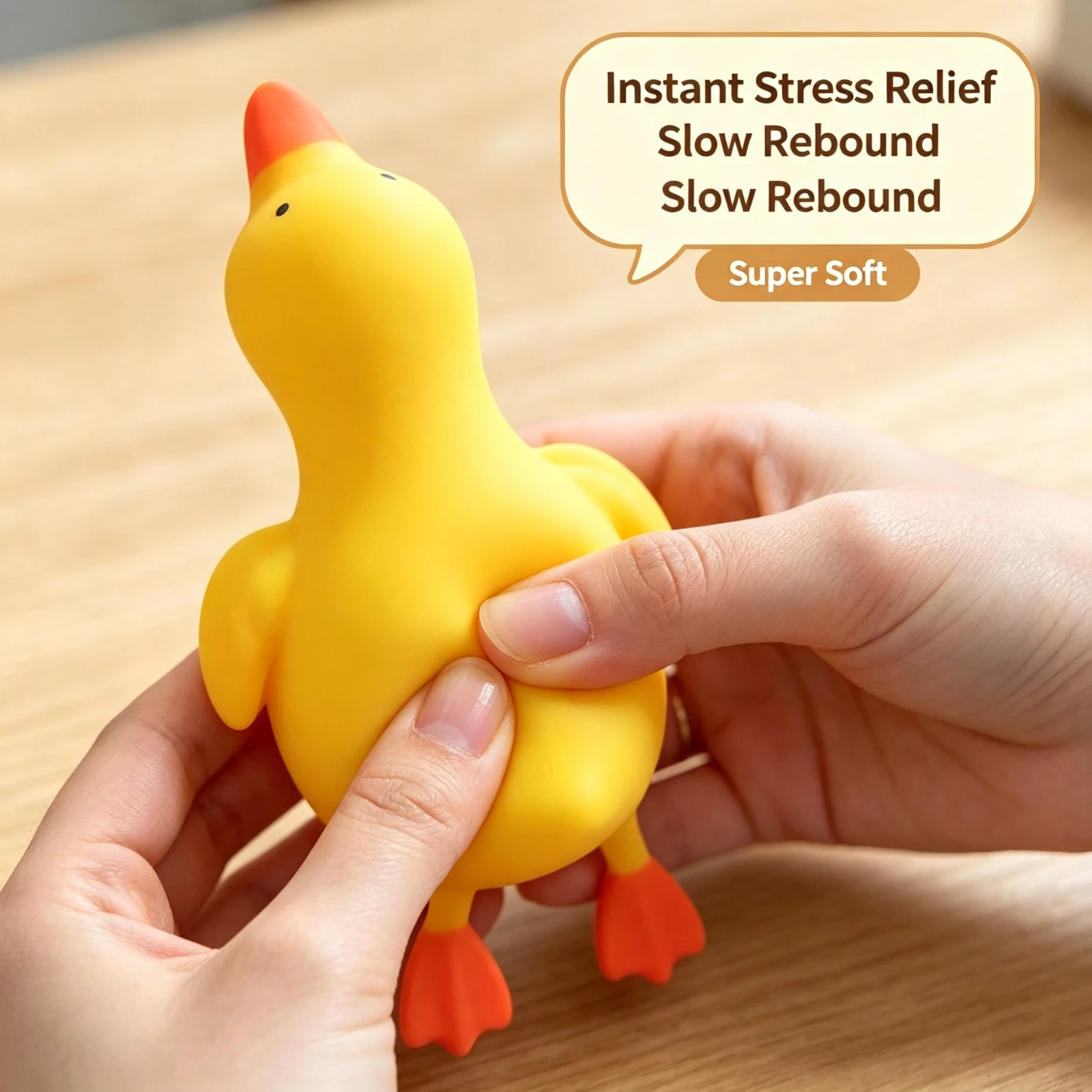 35cm Giant TPR Squishy Duck Toy, Stress Relief Squeeze Animal Kawaii White, Yellow Goose Doll Funny Novelty Gift, For Adults Kid